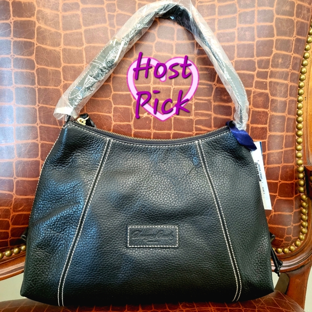 Dooney & Bourke Handbag Black Leather Bag E/W Slouch